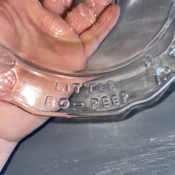 Tiara Mother Goose Pink Glass Bowl Vintage Three Blind Mice‎ Collectible - Picture 3 of 6